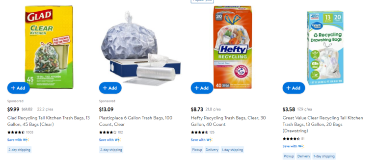 Hefty Recycling Trash Bags, Clear, 30 Gallon, 40 Count 
